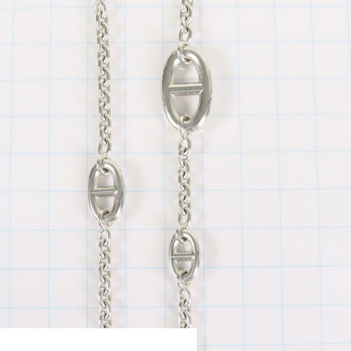 Hermes Farandole Long Silver Chaine D'ancre Necklace — view 7