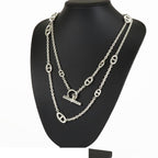 Hermes Farandole Long Silver Chaine D'ancre Necklace — view 8