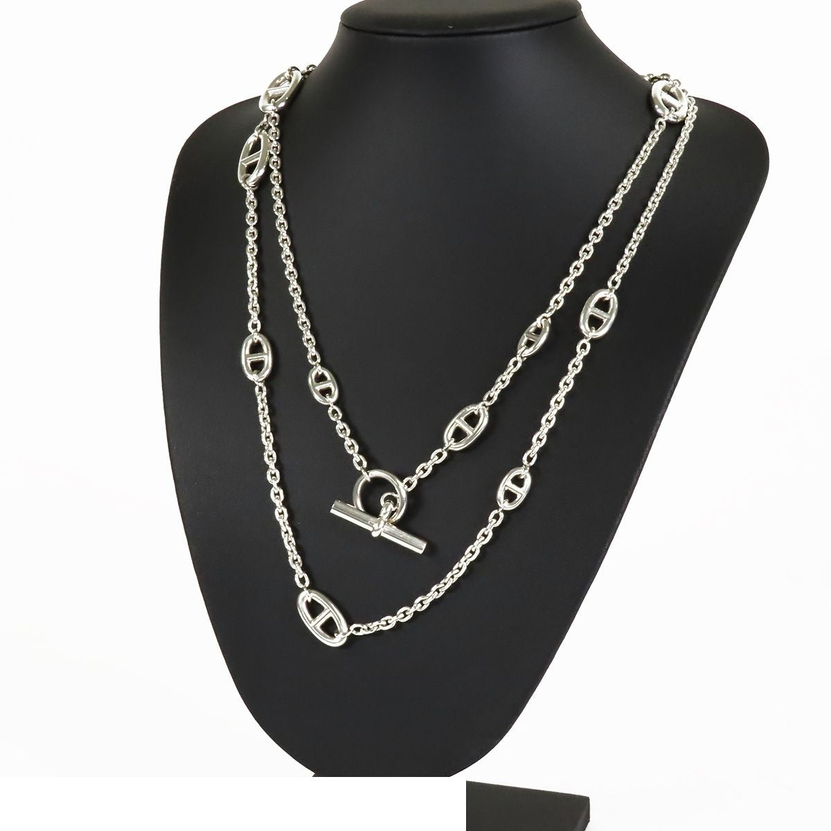 Hermes Farandole Long Silver Chaine D'ancre Necklace — view 8