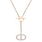 Hermes Chaine D'ancre Contour GM 18K Pink Gold Diamond Necklace ST — view 2