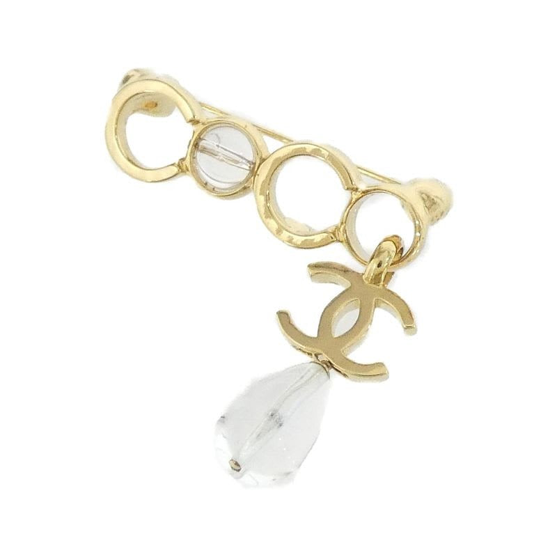 Chanel Gold-Toned Signature CC Clear Brooch — view 2