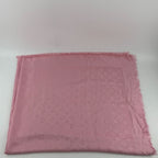 Louis Vuitton Shawl Monogram Pink Silk Wool Vintage Scarf — view 2