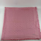 Louis Vuitton Shawl Monogram Pink Silk Wool Vintage Scarf — view 3