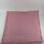 Louis Vuitton Shawl Monogram Pink Silk Wool Vintage Scarf — view 4