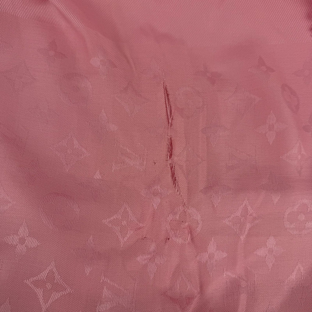Louis Vuitton Shawl Monogram Pink Silk Wool Vintage Scarf — view 9