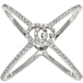 Gucci Rings 18K White Gold Diamond GG Running Xring Full