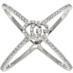 Gucci Rings 18K White Gold Diamond GG Running Xring Full