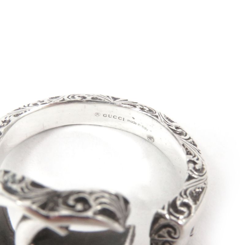 Gucci Arabesque Key Motif GG Logo Ring Silver SV 925 15 — view 5