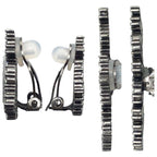 Dior J'A Bee Rhinestone Silver Metal Earrings — view 6