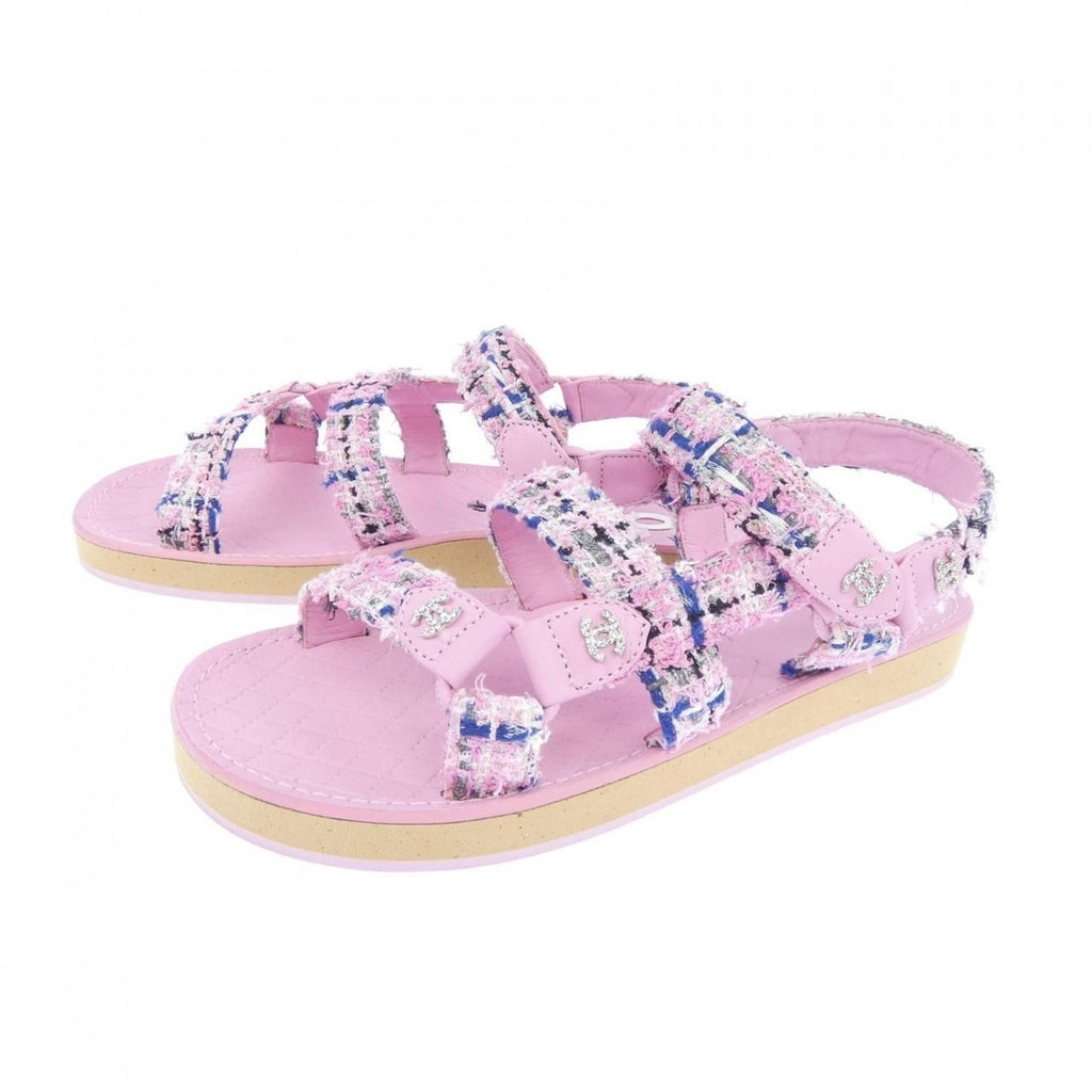 Chanel Sandals Cotton Tweed — view 3