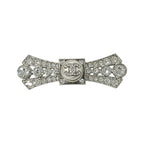 Chanel Brooch Corsage Silver Coco Mark Rhinestone Ribbon — view 2