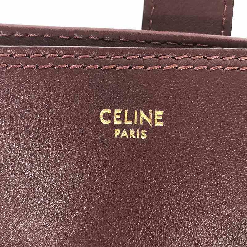 Celine Leather Shoulder Bag Bordeaux — view 4
