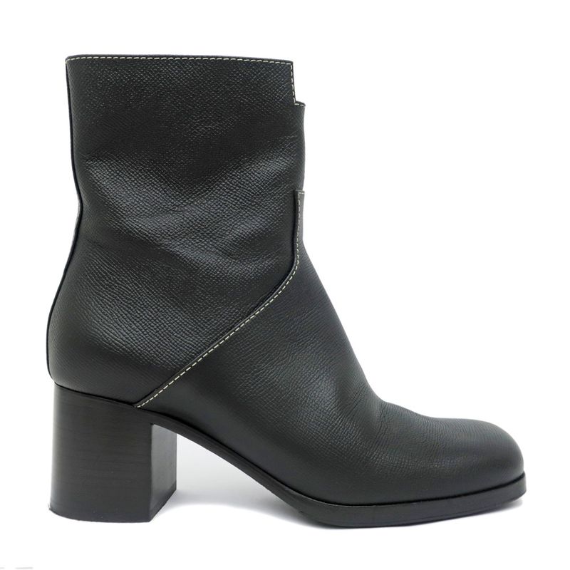 Hermes Flats 60 Black 38 Short Boots Leather Shoes Apparel — view 4