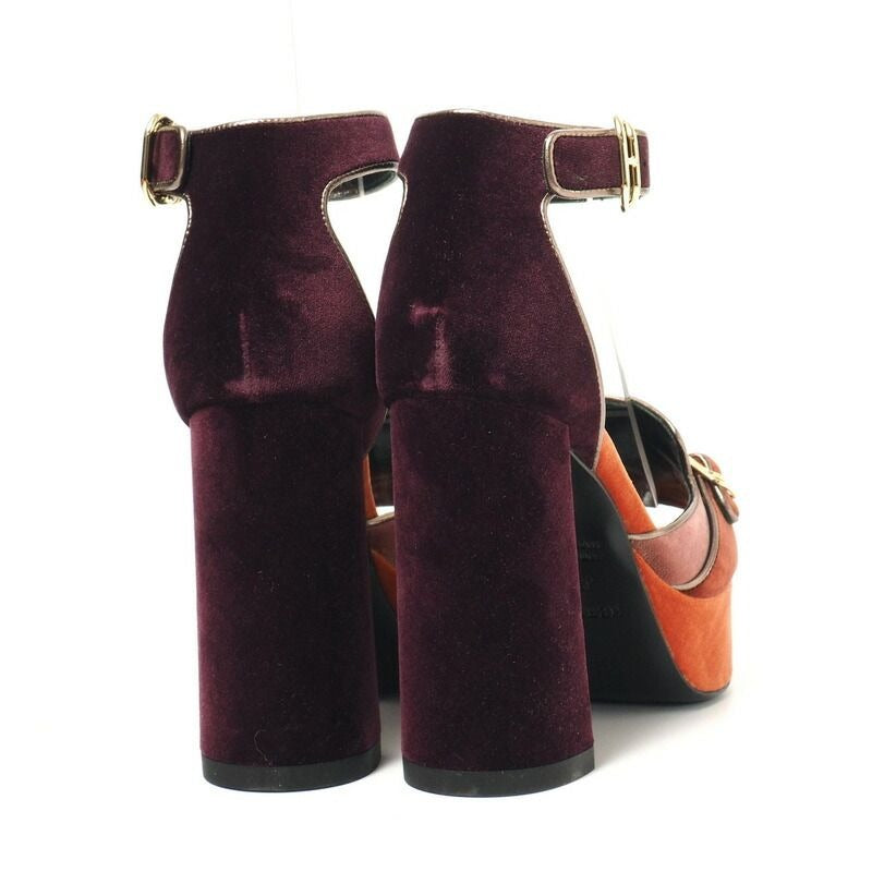 Hermes Sandals Size 35.5 Ankle Strap Shoes Velour Chunky — view 2