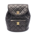 Chanel Rucksack Sac Backpack Quilted Black Lambskin