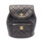 Chanel Rucksack Sac Backpack Quilted Black Lambskin