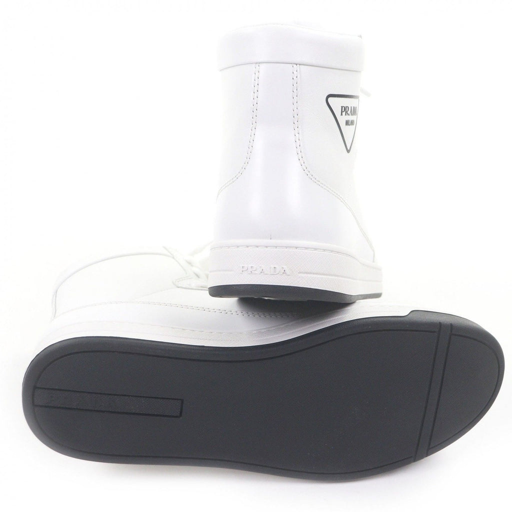 Prada Triangle Logo High Cut Sneakers Leather Shoes — view 5