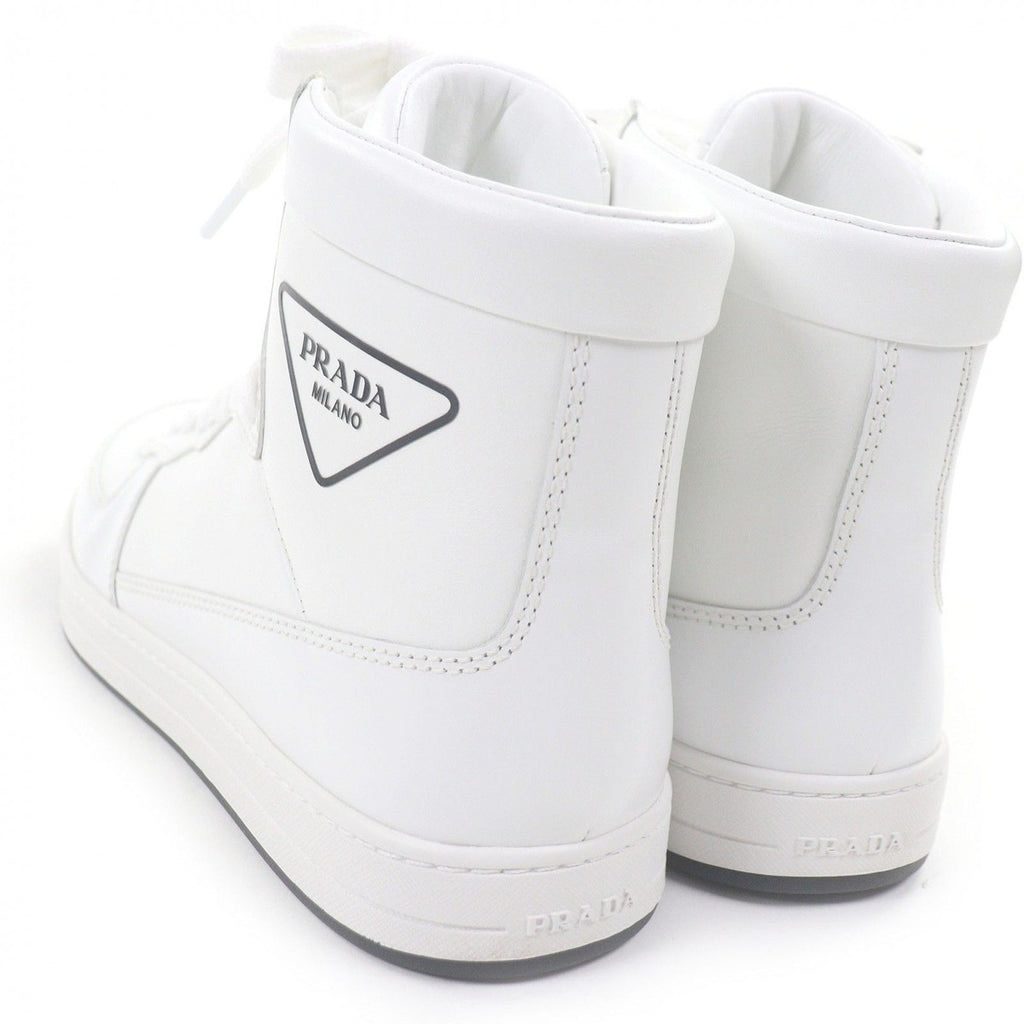 Prada Triangle Logo High Cut Sneakers Leather Shoes — view 6