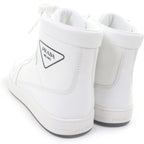 Prada Triangle Logo High Cut Sneakers Leather Shoes — view 6