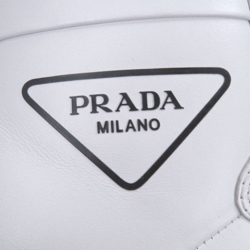 Prada Triangle Logo High Cut Sneakers Leather Shoes — view 7