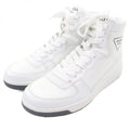Prada Triangle Logo High Cut Sneakers Leather Shoes