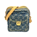 Louis Vuitton Camera Bag Monogram Denim Leather Blue Gold