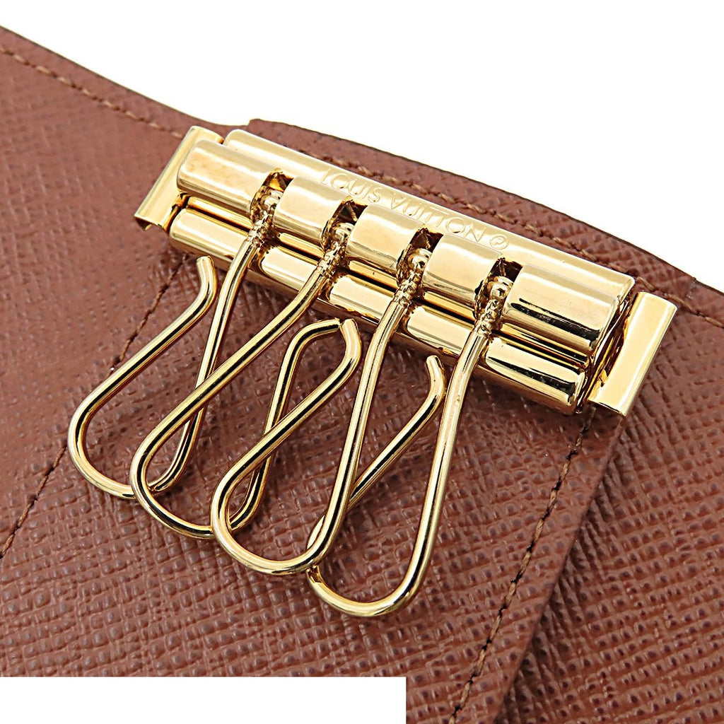 Louis Vuitton Key Case Multicles 4 Brown Monogram Canvas Key Holder Coin Purse — view 6