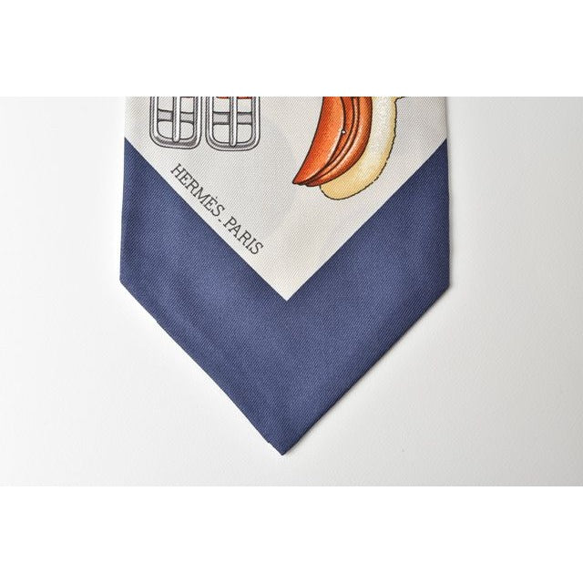Hermes Scarf Twill Up Wow Silk Dot Blue White — view 3
