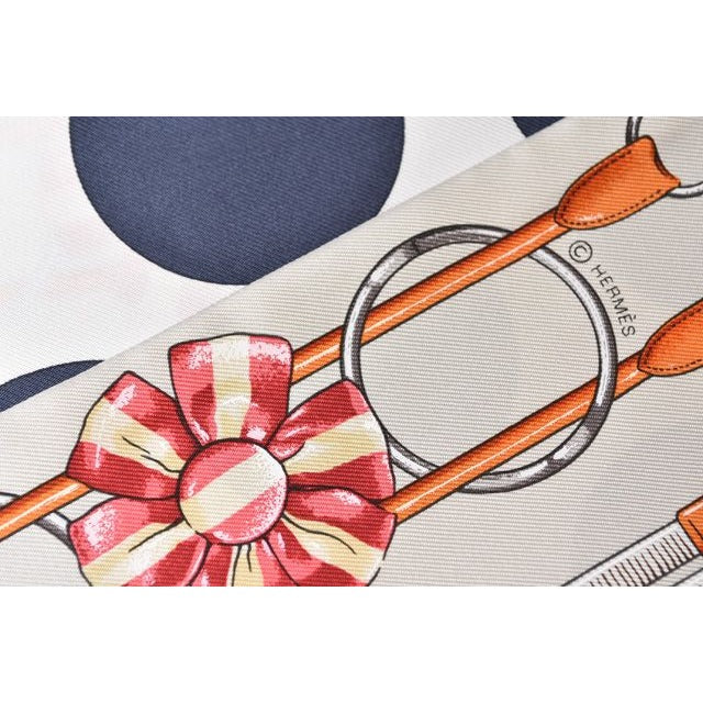 Hermes Scarf Twill Up Wow Silk Dot Blue White — view 5