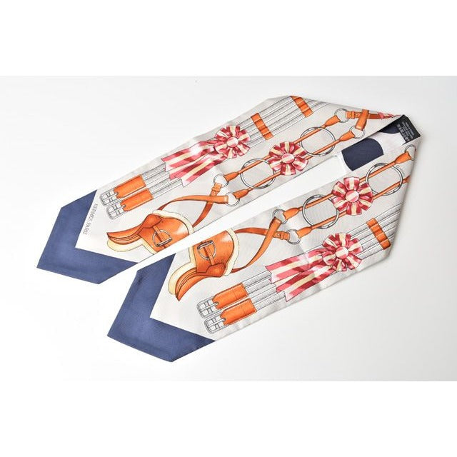 Hermes Scarf Twill Up Wow Silk Dot Blue White — view 6