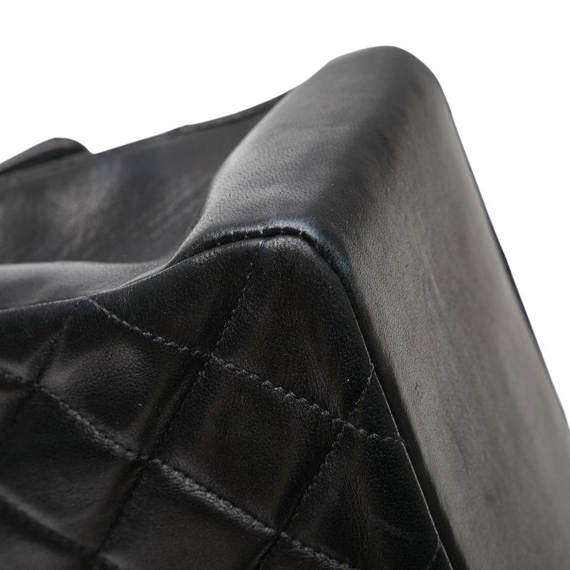 Chanel Quilted Handbag Top Handle Black Lambskin — view 7