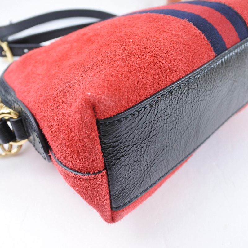Gucci Ophidia Suede And Leather Hibisca Scuffed Shoulder Bag — view 5