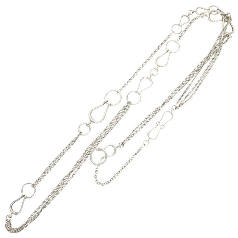 Hermes Horsebit Silver Necklace — view 3