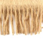 Loewe Mohair Wool Blend Anagram Leather Patch Fringe Scarf Brown — view 4