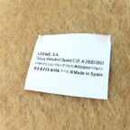 Loewe Mohair Wool Blend Anagram Leather Patch Fringe Scarf Brown — view 6