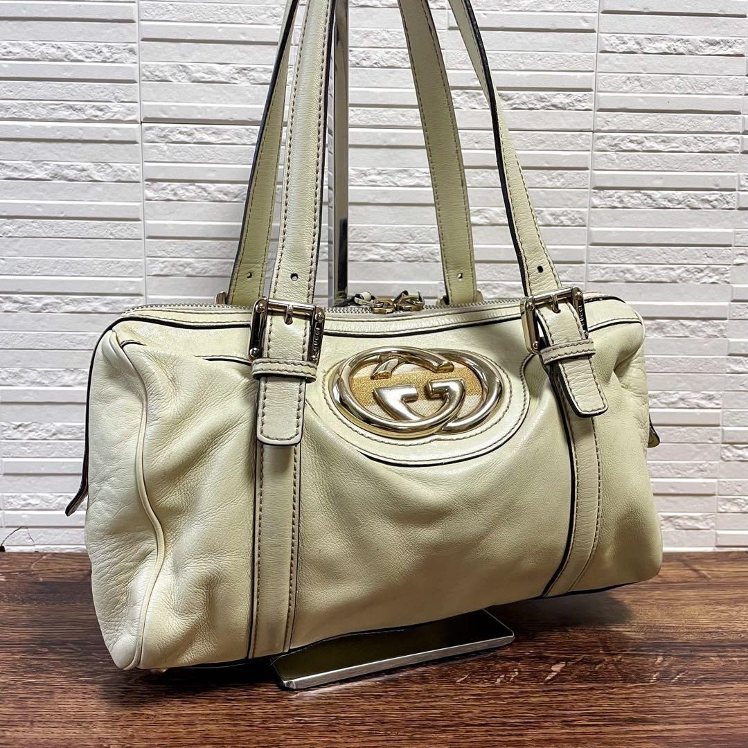 Gucci Interlocking Sherry Boston Hand Bag Leather
