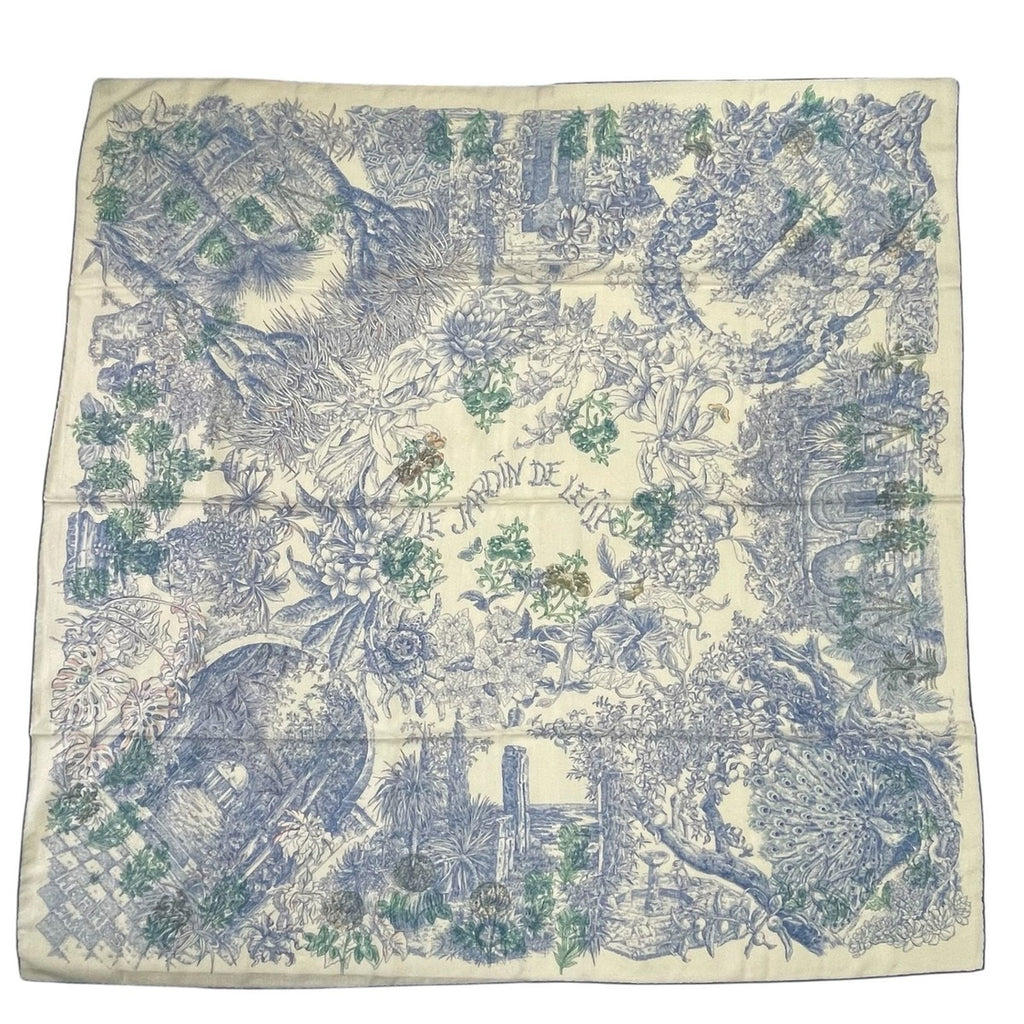 Hermes Carre 140 Large le Jardin de Leila Geant Leila's Garden Blue — view 2