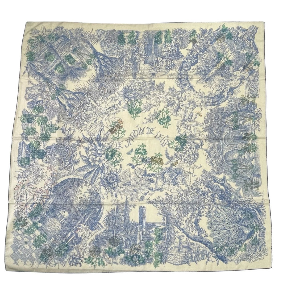 Hermes Carre 140 Large le Jardin de Leila Geant Leila's Garden Blue — view 2
