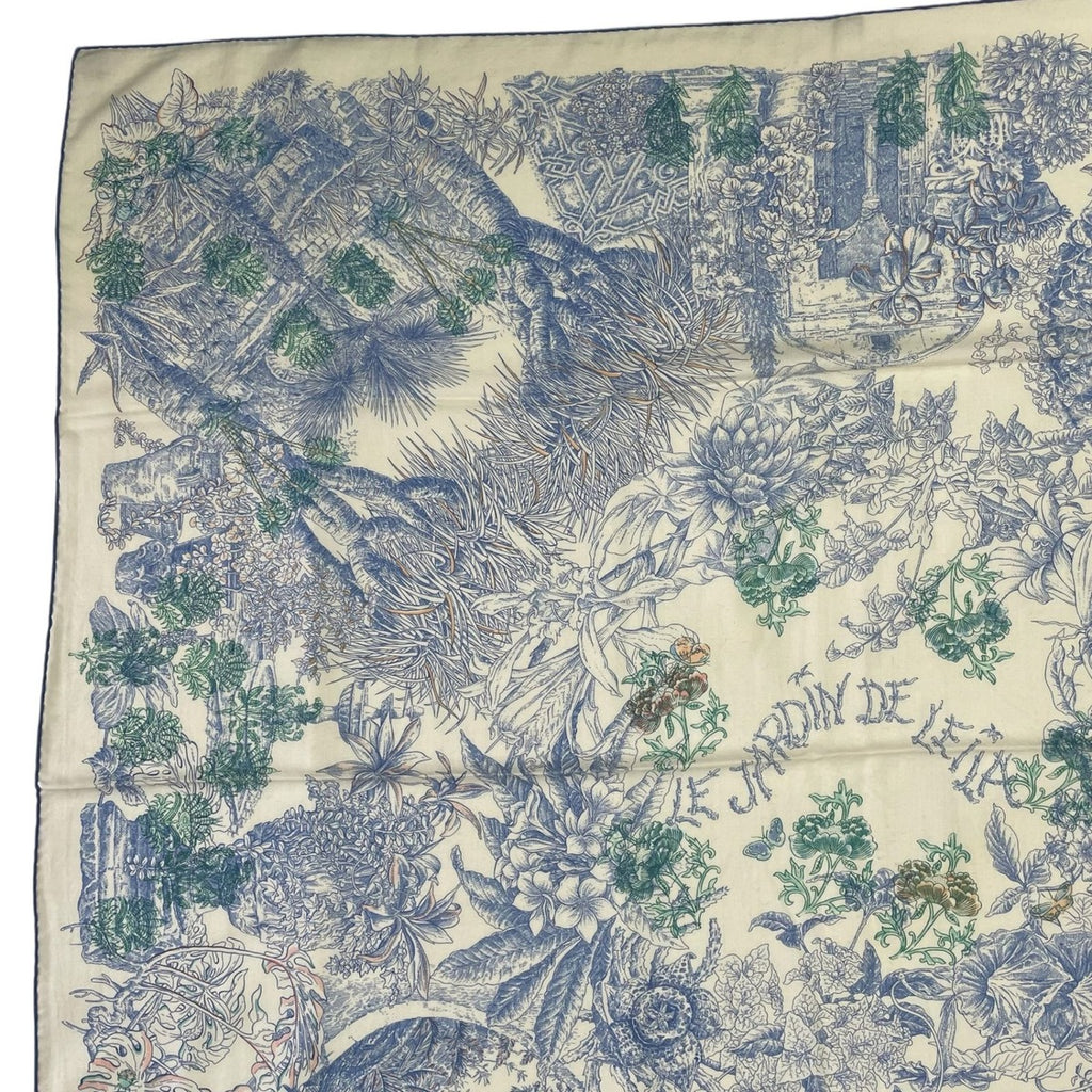 Hermes Carre 140 Large le Jardin de Leila Geant Leila's Garden Blue — view 3