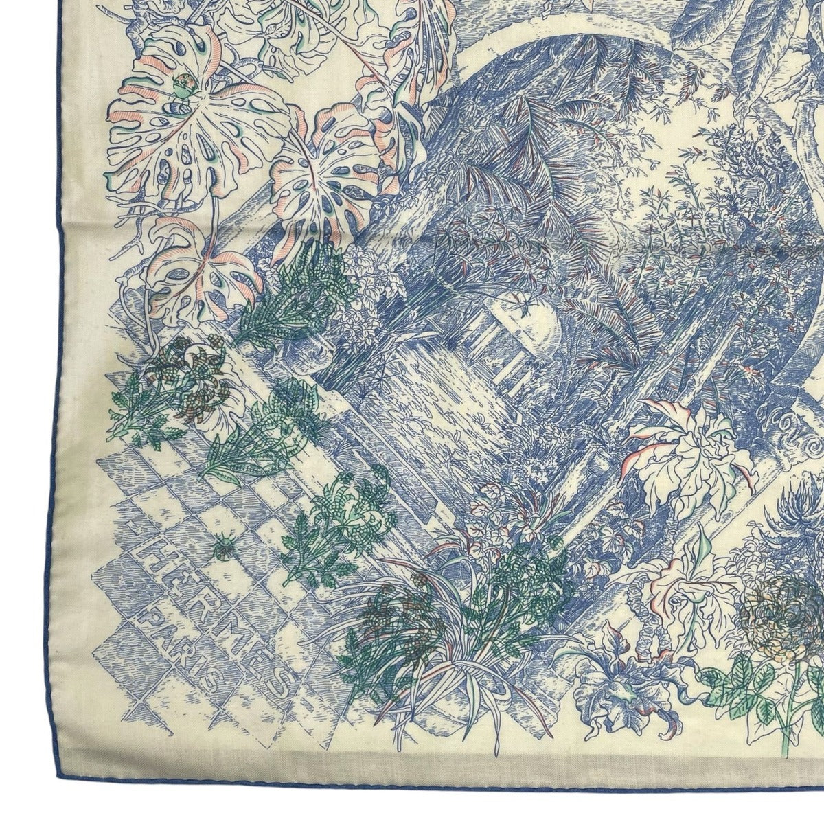 Hermes Carre 140 Large le Jardin de Leila Geant Leila's Garden Blue — view 5
