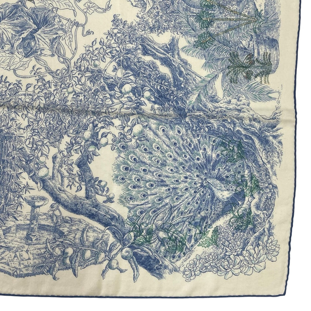 Hermes Carre 140 Large le Jardin de Leila Geant Leila's Garden Blue — view 6