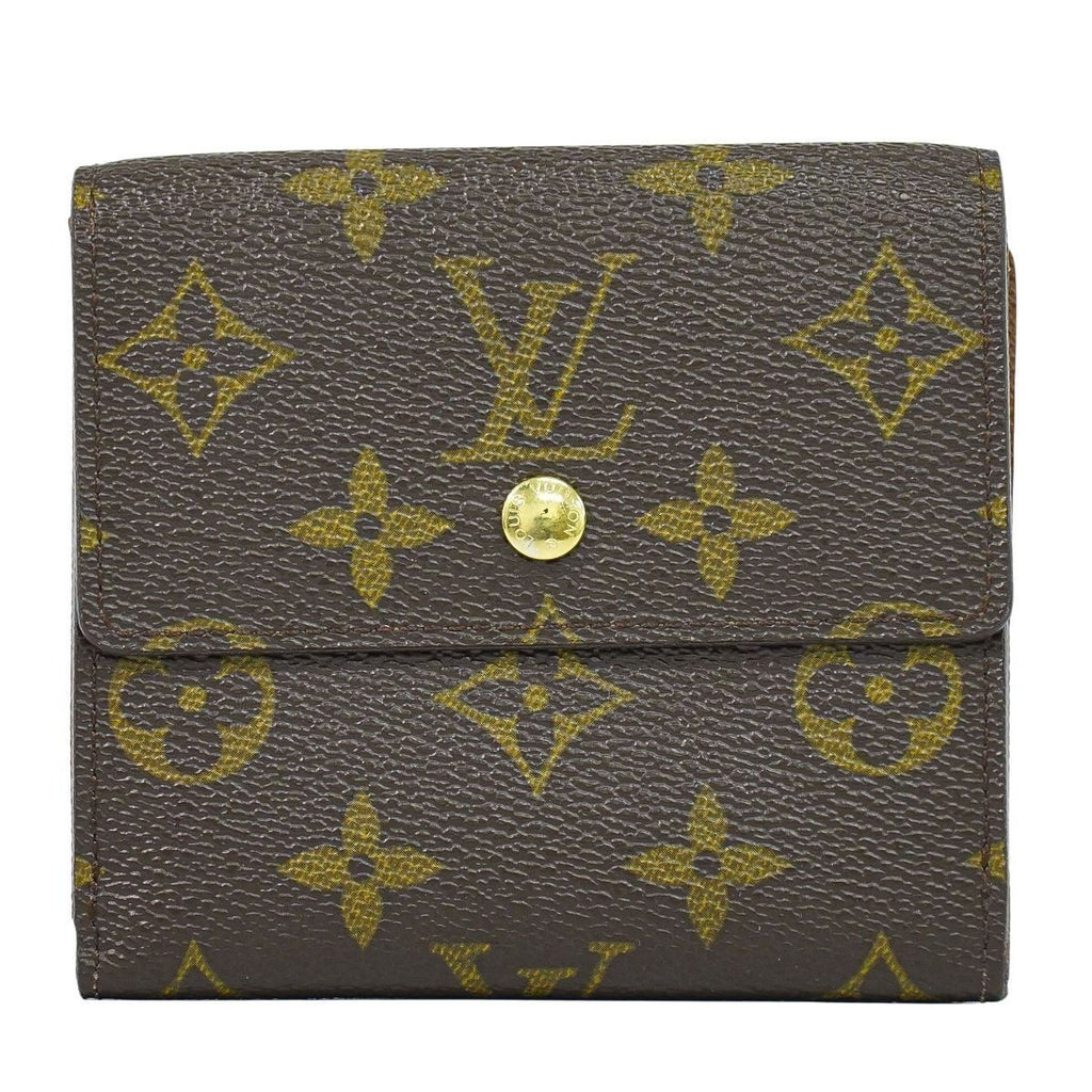 Louis Vuitton LV Portefeuille Elise Monogram Fold Wallet Brown