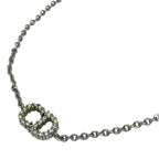 Christian Dior Bracelet Bangle Clair D LUNE CD Logo Metal Rhinestone Silver — view 3