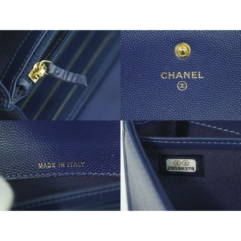 Chanel Deauville Studded Long Wallet Caviar — view 9