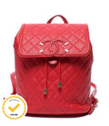 Chanel Backpack CC Filigree Caviar Leather Gold Quilted