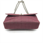 Chanel 2.55 Choco Bar Canvas Chain Shoulder Bag Gold — view 4