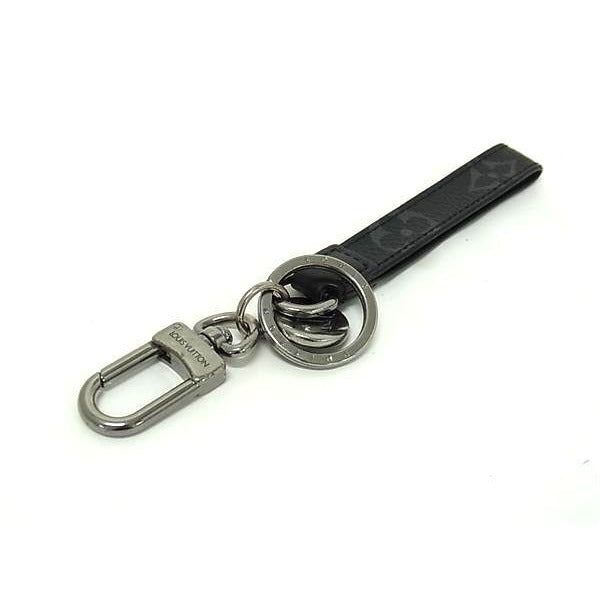 Louis Vuitton Key Holder Monogram Eclipse Porte Cles Dragonne Black Gray — view 5