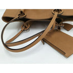 Gucci Tote Bag with Pouch Leather Brown 94898 — view 8