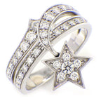 Chanel Ring Comet Shooting Star Motif Half Circle Pave 39 Points Diamond