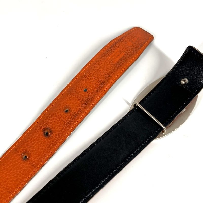 Hermes Belt Double H Logo Buckle Leather Orange — view 9